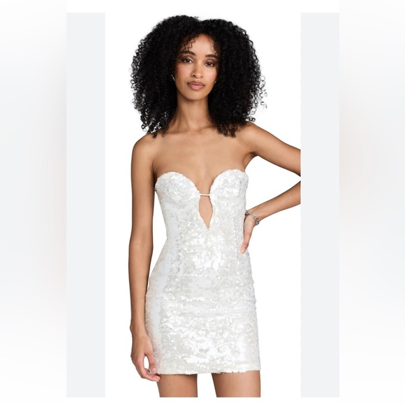 NWT Revolve Bardot Jinxa Mini Dress sz 6 sparkle - Picture 8 of 9